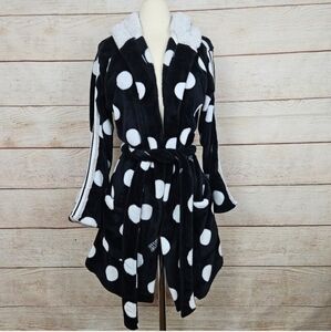 Victoria's Secret PINK Polka Dot Sherpa Hooded Robe Size XS/S